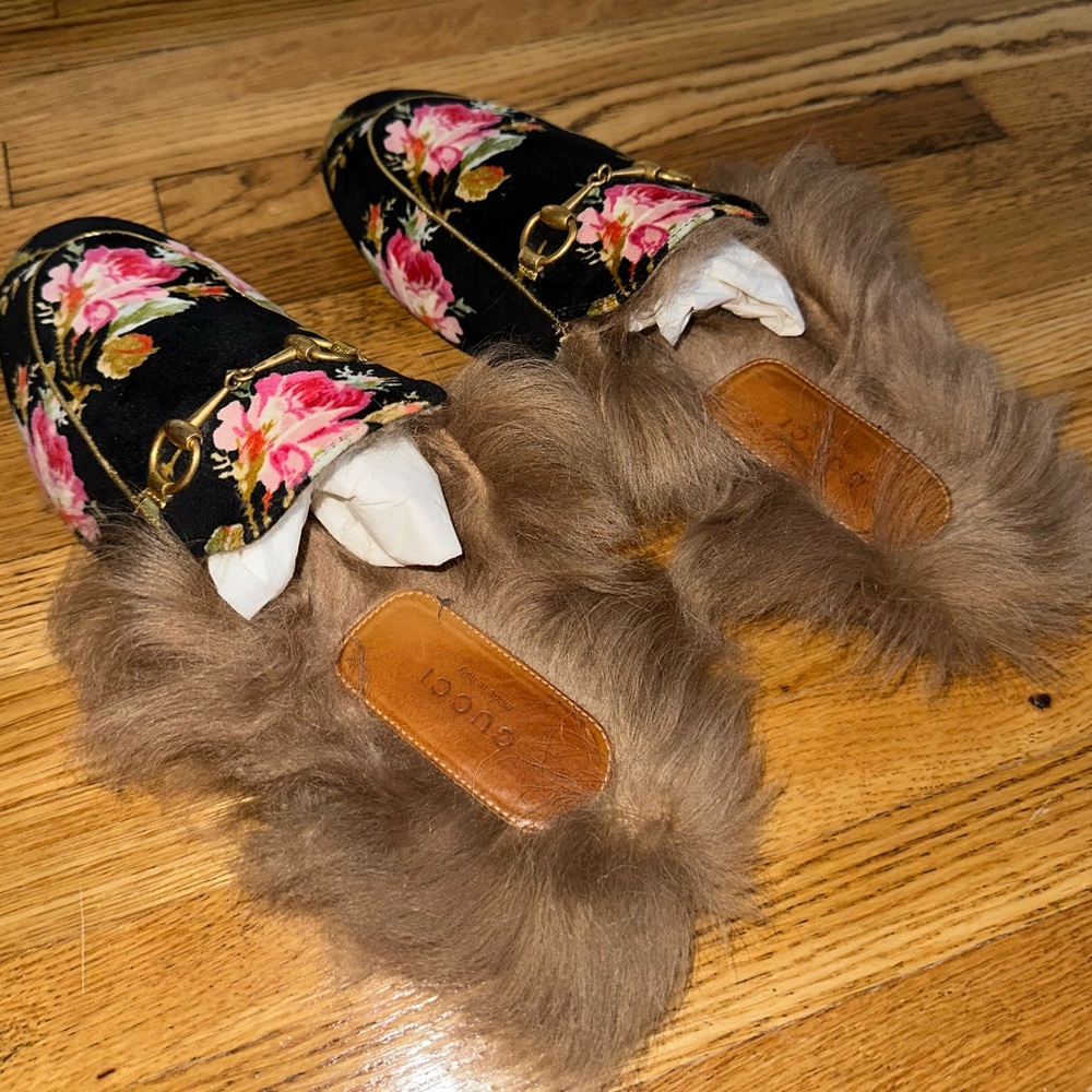 Gucci Princetown Velvet Floral Mike’s - Picture 3 of 5